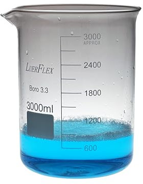 LUERFLEX Borosilicone Glass 3.3 Griffin Beakers 3000ML 3L Pack of 1