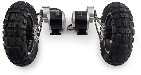 L-faster 24 V 350 W 25,4 x 7,6 cm Doppelantrieb Luftrad Rückwärtsbürstenmotor Umrüstsatz für Bauernhof Garten Schubkarre Trolley (36V350W Max 4kph)