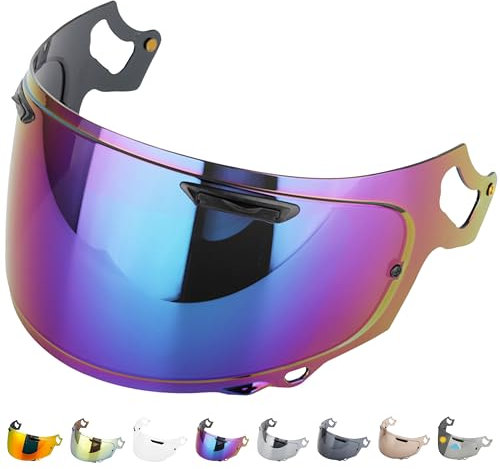 Everalo Visiere Compatible avec Casque Arai Chaser X - Rx7v - Quantic - Rx7x - Quantum X - Signet X - Defiant X - Concept X - Profile V - Qv Pro - Vas V - Ecran Visière Pinlock Ready (Iridium)