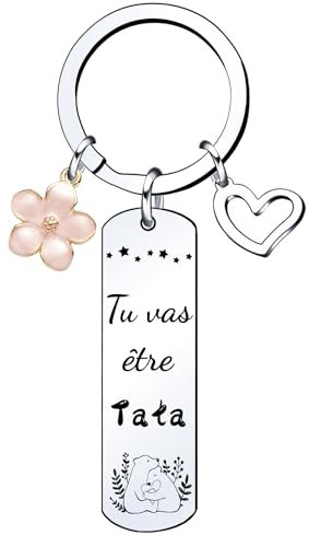 Lumengqi Cadeaux pour Tata Cadeau Annonce Grossesse Tata Porte-clés Porte-clés Cadeaux Noël Cadeau Futur Tata Annonce Grossesse Originale Tata Naissance Surpris