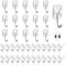 Ainiv Small Wire Toggle Hooks, 16 Small White Wall Hooks with 24 Adhesive Strips, Damage-Free Utility Hooks, No Tools Hanging Hooks Heavy Duty for Home Kitchen Office School Dorm Organizers