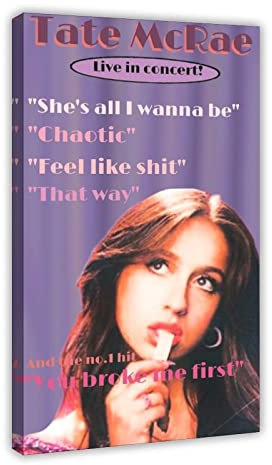 MAHWER Exklusive Art Tate McRae Poster 10 Leinwand Poster Schlafzimmer Dekor Sport Landschaft Büro Zimmer Dekor Geschenk Rahmenstil 60 x 90 cm
