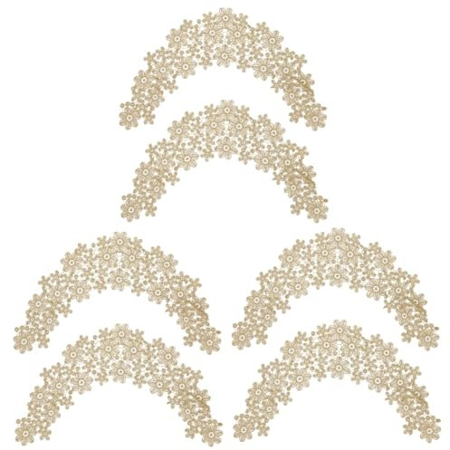 Lurrose 6stücke Blumen-spitzenkragen Mit Hohlem Design Sticken Applikationen Für Kleidung Für Hochzeitskleider Partykleider Und Modeaccessoires