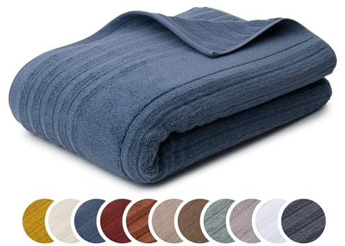 liebling Saunatuch Luxus Bio Baumwolle, Serie Marseille, 770 gr. / m², 80 x 200 cm, Ökotex, 60 Grad, saugstark, schnelltrocknend, Farbe: blau