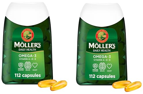 Moller’s ® | Omega 3 Kapseln | Fischöl | Skandinavische Omega-3 Nahrungsergänzungsmittel mit EPA, DHA, Vitamin A, D und E | 166 Jahre alte Marke | Gesundheit für jeden Tag | 224 omega-3 kapseln