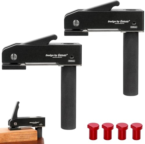 2 Piezas Tornillo de Banco de Trabajo, AleacióN de Aluminio Abrazadera,20 mm Sargentos para Madera, Clip de Fijación Rápida, Utilizado para Tallar, Fresar y Pulir Madera (1)