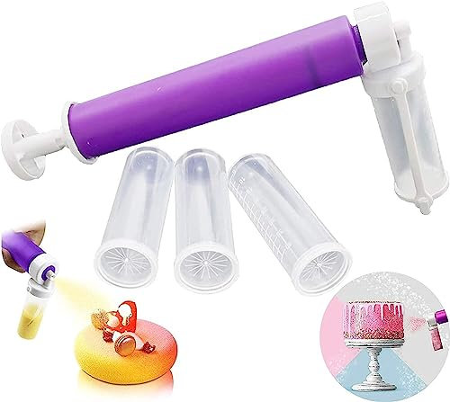 Aerógrafo manual para pasteles, herramientas de decoración con purpurina, bomba de aerógrafo para hornear, pistola de pulverización para colorear con 4 tubos, kit de decoración de pasteles de cocina