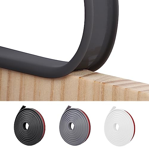 NiCoLa U-Shape Flexible Furniture Edge Banding, 5m×20mm Black TPE Self Adhesive Veneer Edging Strip Edge, DIY Furniture Edge Trim for Table Cabinets Chairs Shelves Restoration