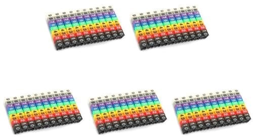 5pcs Digital Number Tube Wire Number Label Colorful Clip on Wire Markers