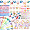 Cleboen Schmetterling Party Mitgebsel Kindergeburtstag Kinder Strohhalme Halskette Haarspangen Ring Schlüsselanhänger Geschenktüten Schnapparmband Tattoo Schmetterling Give Aways Pinata Füllung