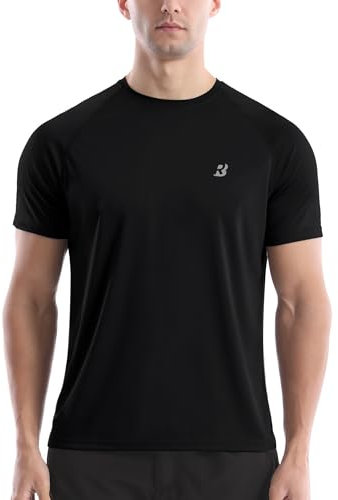 Roadbox Herren Kurzarm Rashguard, UV Schutz UPF 50+ Schnelltrocknend Bade Shirt, Atmungsaktives Outdoor Wassersport Shirt