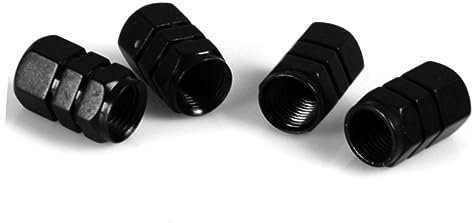 MUCKLILY 4 Stück Universal-reifenkappen Autokappen Kompatible Aluminium-radreifen-ventilkappen Für Auto Und Schwarz