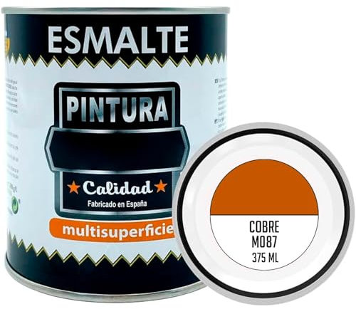 AC - Bote de Pintura Esmalte - Fabricado en España - Ideal para Cualquier Superficie, Madera, Plástico, Cristal o Cemento - Capacidad de 375 ML - Cobre (M087)