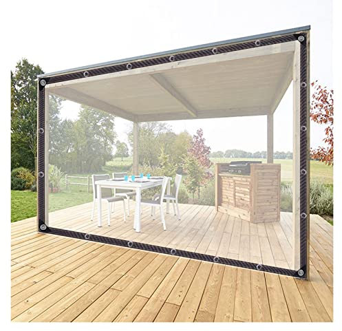 Gazebo da giardino per esterni, impermeabile, trasparente, telone laterale, antivento, pieghevole, tende per pergola, 6 x 4 m, trasparente 69