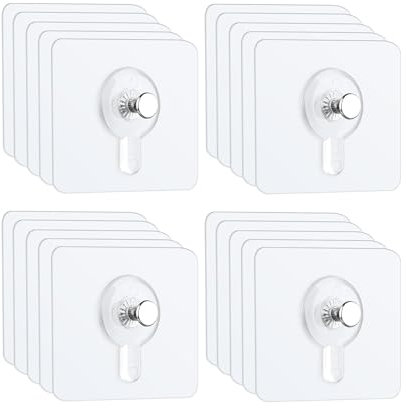 Adhesive Picture Hooks No Nails – 20PCS Picture Frame Hooks No Nails Picture Hanging Hooks – Stick On Picture Hooks for Photo Frames - Damage-Free Picture Hanging