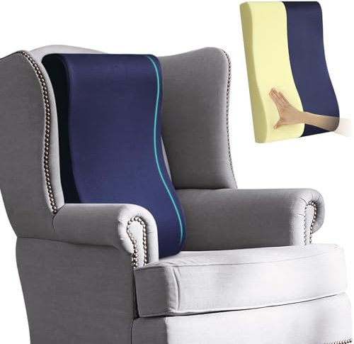 HAVARGO 2-in-1 Neck Pillow Lumbar Support Pillow for Recliner Couch - High-Density Foam Cushion Ergonomic Back Support for High-Back Rocking Chairs, Gaming Chair, Sofa to Relax The Back,Small