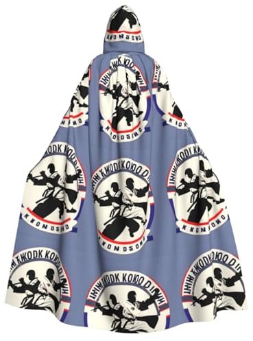 YQxwJL Cape à capuche avec imprimé Taekwondo pour adultes, hommes, femmes, magicien, vampire, chevalier, costume