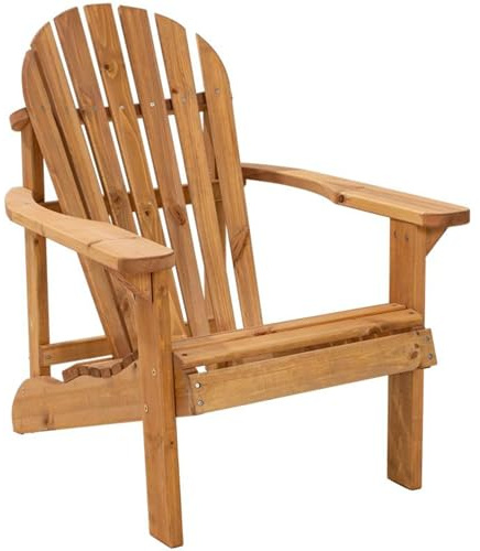 Adirondack Stuhl Holz, wetterfest, belastbar bis 120 kg, einfache Montage | SG SiestaGarden, Massiver Gartenstuhl aus skandinavischer Kiefer, ergonomische Sonnenliege mit breiten Armlehnen