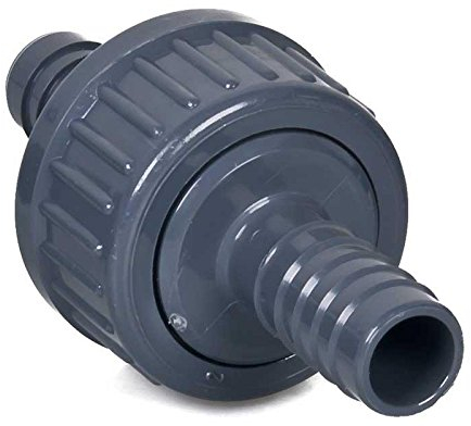 PVC Rückschlagventil mit Tüllen 17 mm, für Luft und Wasser Anwendungen geeignet