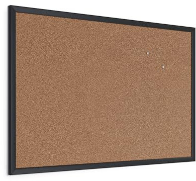 U Brands Pinnwand aus Kork, 58 x 89 cm, schwarzer Holzrahmen