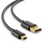 deleyCON 1,5m Mini USB 2.0 High Speed Kabel - Ladekabel Datenkabel für Handys Smartphones Tablets Navis Mikrofon - USB A-Stecker zu Mini B-Stecker - Schwarz