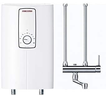 STIEBEL ELTRON elektronischer Kompakt-Durchlauferhitzer DCE 11/13 H + MEKD Armatur für die Küche, Festanschluss 400 V, solargeeignet, Übertischmontage, 230794
