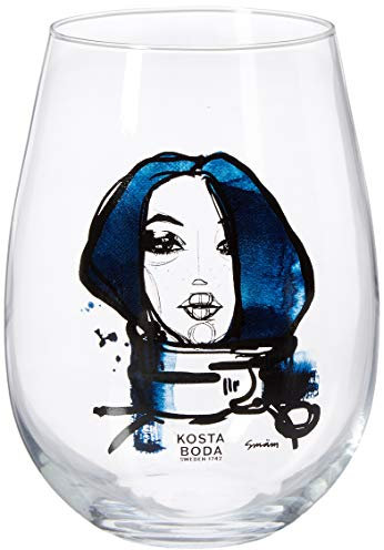 KOSTA BODA All About You, Miss You Wassergläser Set, 2-teilig, Glas, Trinkgläser Set, Gläser Set, Wassergläser 500ml, Design by SAWOD - Sara Woodrow