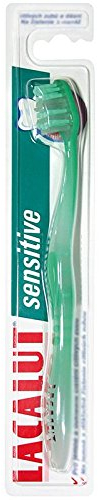 Lacalut sensitive Zahnbürste 3er Pack (blau und weiß, Silikon, weich, manuell, 3 Stück)