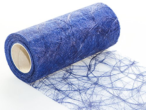 Protinam Sizoweb 20cm x 20m Tischläufer Tischband in Dunkelblau zur Dekoration wie Sommer, Ostern, Weihnachten oder Hochzeiten abgelängt (20m, dunkel-blau 7570)