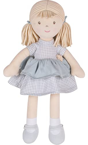 Tikiri 8565021 Bonikka Kuschelpuppe Neva, Stoffpuppe für Babys und Kinder ab 0+ Monaten, 38cm