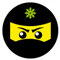 1art1 Gaming Ninja Icon, Grün Poster-Sticker Tattoo Aufkleber 9x9 cm