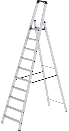 eurokraft | pro | Stufen-Stehleiter | einseitig | Standard-Ausführung | 10 Stufen
