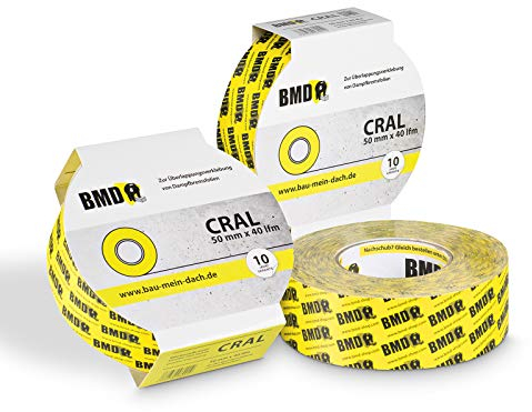 BMD cral Klebeband | 3 Rollen | 50mm x 40m |für Dampfsperren & Dampfbremsen | gemäß DIN EN 4108 Teil 11 und ENEV | Profi Qualität Made in Germany