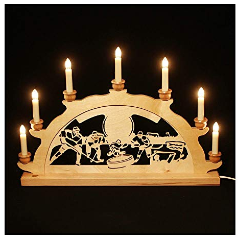 Colours-Manufaktur Holz-Schwibbogen Lichterbogen Eishockey - 50 cm oder 70 cm Breite - (50 cm)