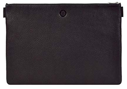 Sonnenleder Dokumentenmappe groß Banktasche A4 Leder mit Reißverschluss Ledermappe Ledertasche schwarz