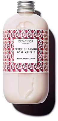 Benamôr - Rose Amélie Duschcreme mit Arganöl und Aloe Vera - Feuchtigkeitsspendende und Pflegende Körperwäsche - Zarter Rosenduft - Ohne Parabene, Vegan - 500 ml Flasche