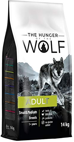 The Hunger of the Wolf Hundefutter für ausgewachsene Hunde kleiner und mittlerer Rassen, Trockenfutter mit Huhn, reich an Vitamin C und E - 14 kg