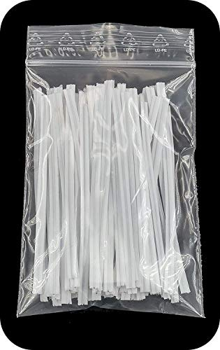 Faconet® 100 Stück Twist Ties Twistband Abschnitte in verschiedenen Längen verfügbar Kabelbinder Tütenverschluss Beutelverschluss, Bindedraht aus Kunststoff mit innenliegender Drahteinlage (200 mm)