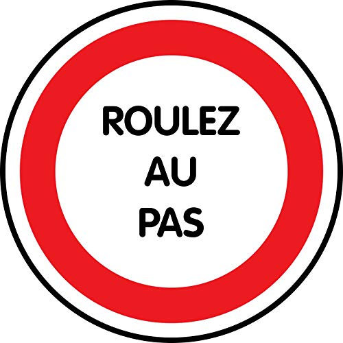 Jintora - Autocollants - Panneau signalétique - Roulez au pas - 150x150mm
