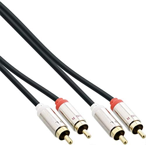 InLine® Slim Audio Kabel 2X Cinch ST/ST, Stereo, 1m