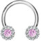 Piercingfaktor Piercing Hufeisen Horseshoe Kristall Glitzer Blüten Septum Tragus Helix Ohr Nase Lippe Nasenpiercing Ring Silber Rosa
