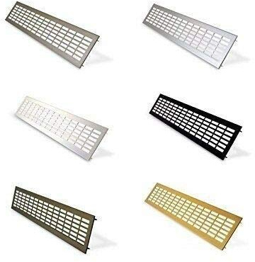 Aluminium Air Vent Grille/Cooker Cabinet Vent/Under Cupboard Heater Grilles (Silver, 60mm x 500mm)