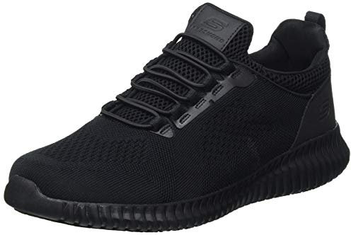 Skechers Herren CESSNOCK Sneakers, Black Textile (Water and Stain Repellent), 42.5 EU