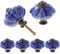 TsunNee Lot de 6 boutons d'armoire en céramique, boutons de tiroir chics, poignées d'armoire de cuisine en forme de citrouille antique, boutons de porte de meubles ronds, bleu