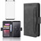Phone Case for Samsung Galaxy S9 With Tempered Glass Screen Protector Card Holder Slot Stand Kickstand Shockproof Protective Wallet Purse Leather Flip Cover Glaxay S 9 Edge GS9 Samsung9 s9case Black