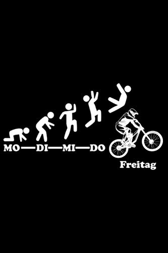 Downhill Woche Endlich Freitag Wochenende: DIN A5 Kariert 120 Seiten / 60 Blätter Notizbuch Notizheft Notiz-Block Downhill Fahrrad MTB Mountainbike Bike Geschenke