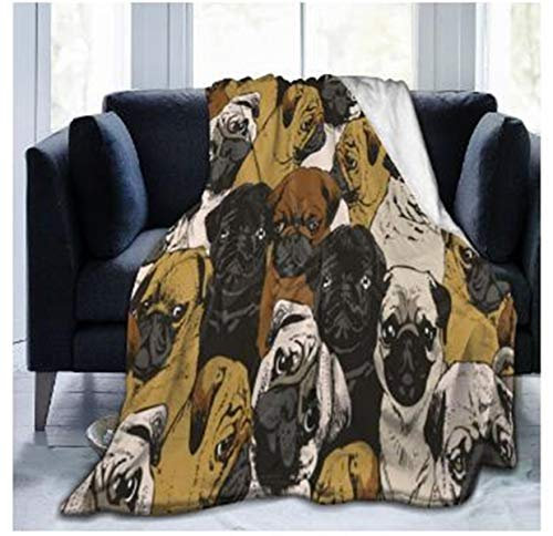 FANSU Kuscheldecke Flanell Decke, 3D Drucken Microfaser Flauschig Weich Warm Plüsch Wohndecke Fleece Tagesdecke Decke für Sofa und Bett (Hund,150x130cm)
