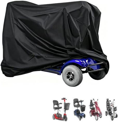 Fenghome Mobility Scooter Cover, Rain Cover for 4 Wheel Scooter 140x66x91cm | 210D Waterproof Disabled Scooters Rain Cover,Botten Elastic Rope,Dustproof, Waterproof, Easy to Clean,UV Protection