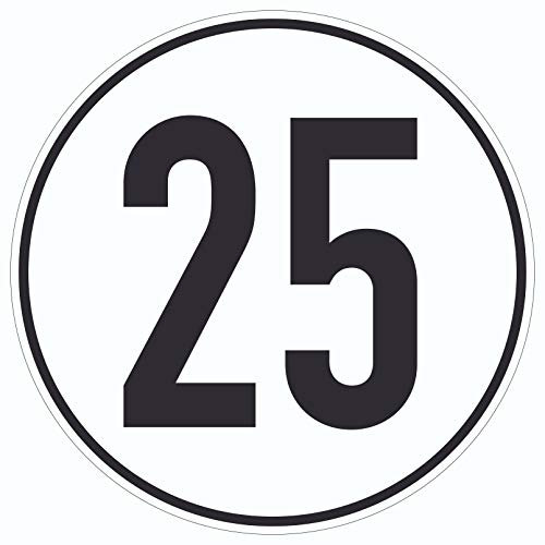 25km/h Geschwindigkeit Aufkleber Kreis Ø30mm