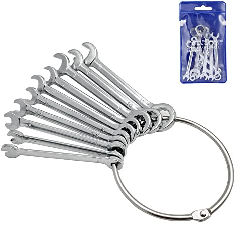 QYQRQF Mini Wrench Set Open End Wrench Combination Wrench Sets With Chain Ring Metric Type Wrenches (10pcs)